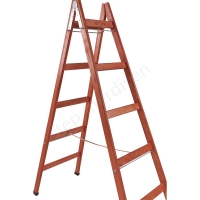 Five Steps Double Sided Wooden Ladder resim3