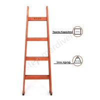 Four Steps Double Sided Wooden Ladder resim3