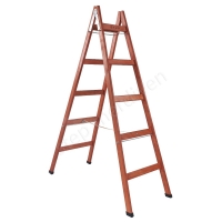Five Steps Double Sided Wooden Ladder resim1